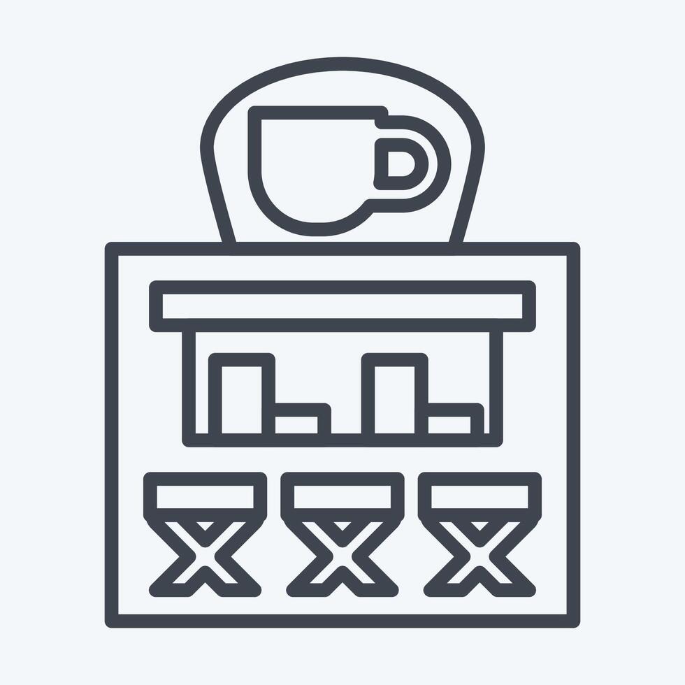 Icon Coffe Shop. related to City symbol. line style. simple design illustration vector