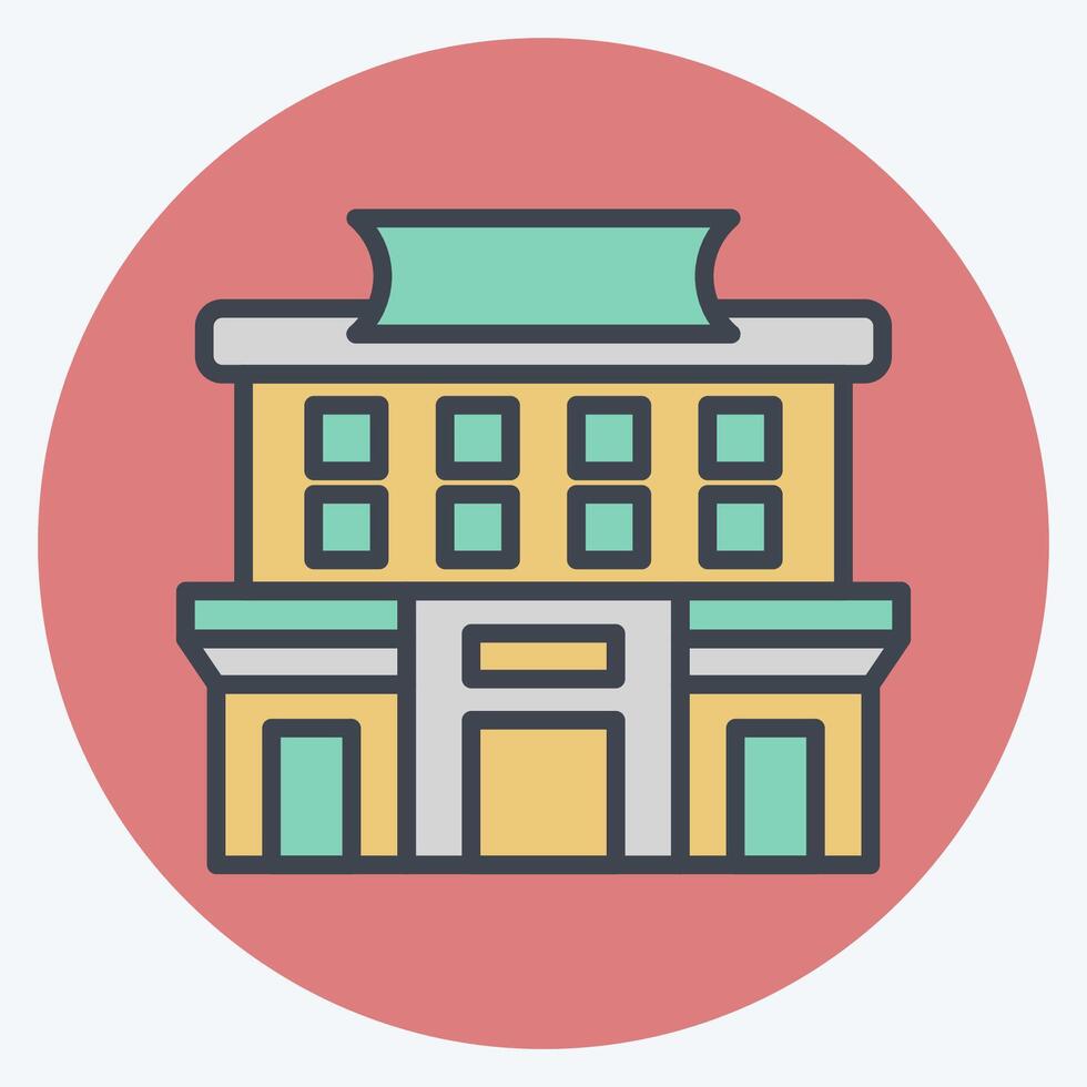 Icon Supermarket. related to City symbol. color mate style. simple design illustration vector