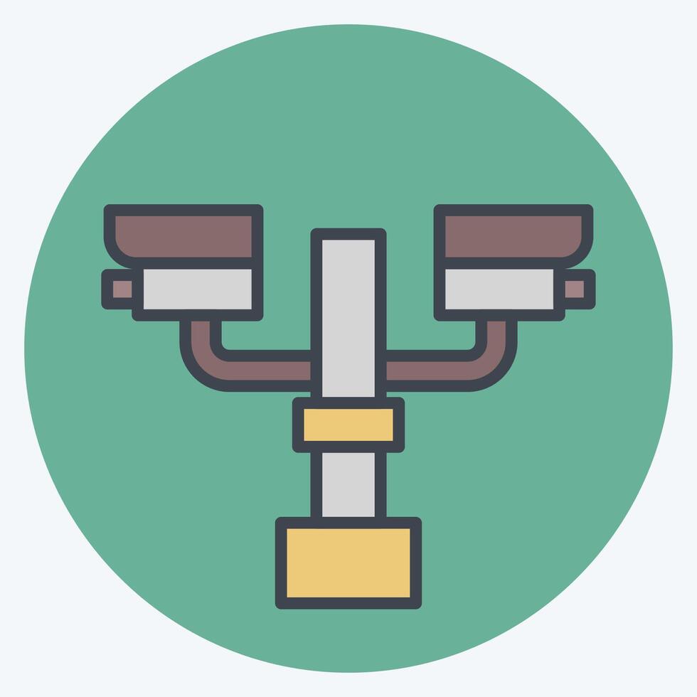Icon Closed Circuit Camera. related to City symbol. color mate style. simple design illustration vector