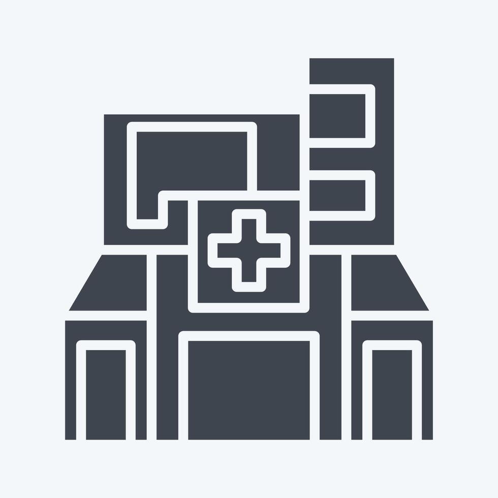 Icon Hospital. related to City symbol. glyph style. simple design illustration vector