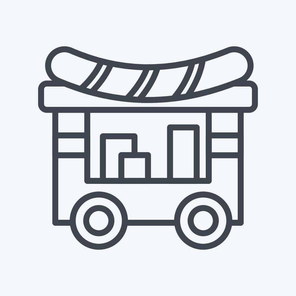 Icon Food Cart. related to City symbol. line style. simple design illustration vector