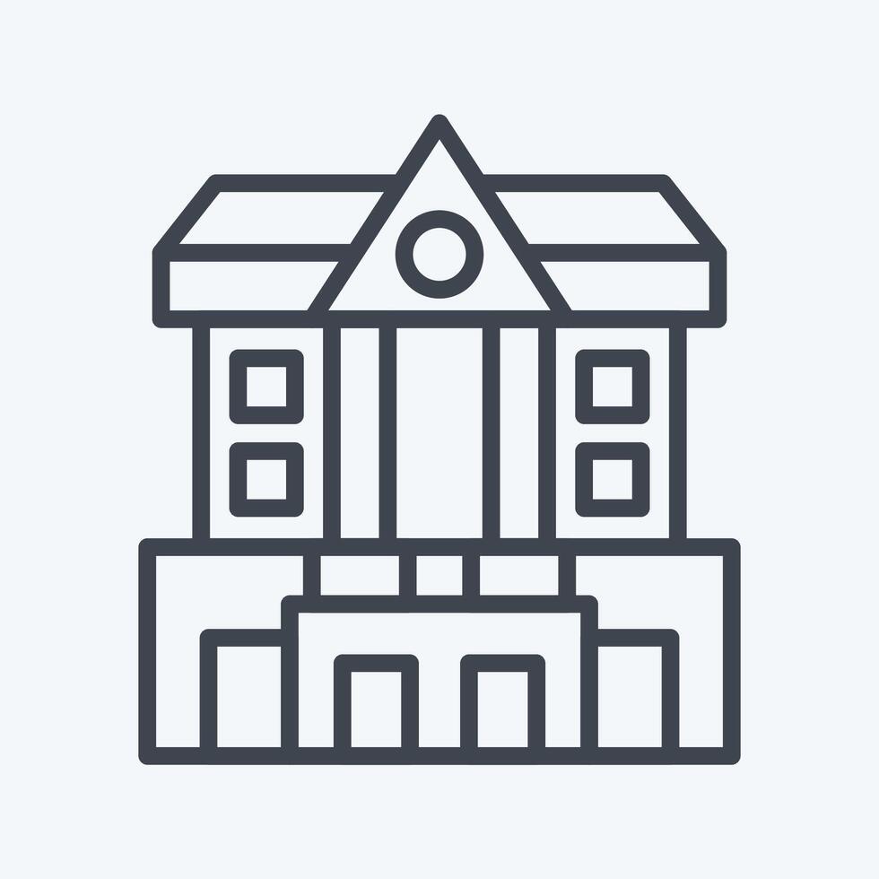 Icon Bank. related to City symbol. line style. simple design illustration vector