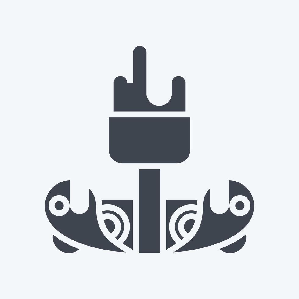 Icon Fountain. related to City symbol. glyph style. simple design illustration vector