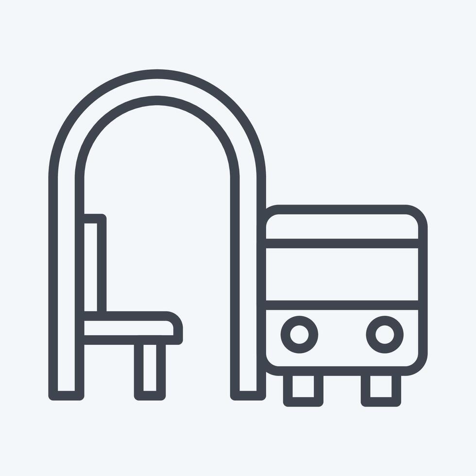 Icon Bus Stop. related to City symbol. line style. simple design illustration vector