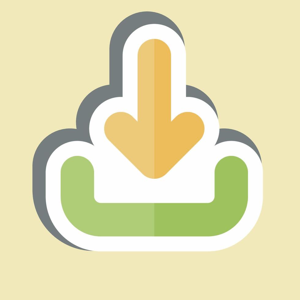 Sticker Download. related to Button Download symbol. simple design illustration vector