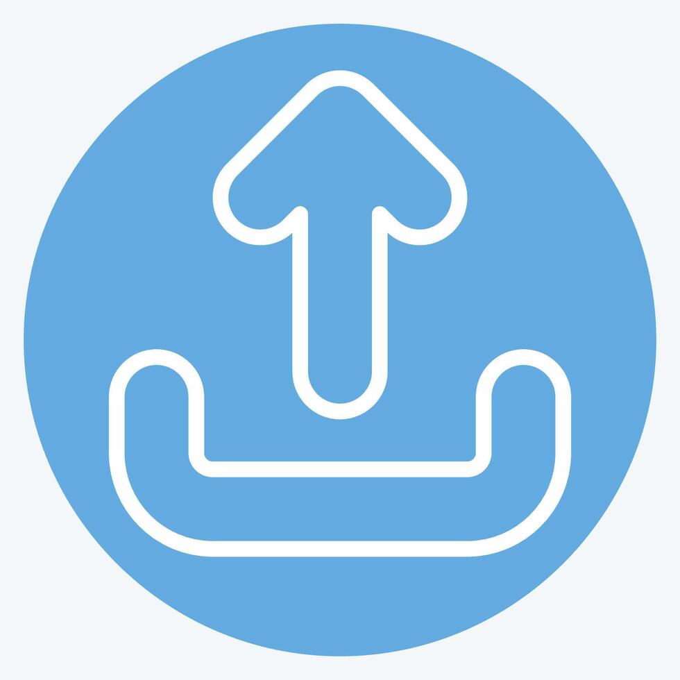 Icon Upload. related to Button Download symbol. blue eyes style. simple design illustration vector