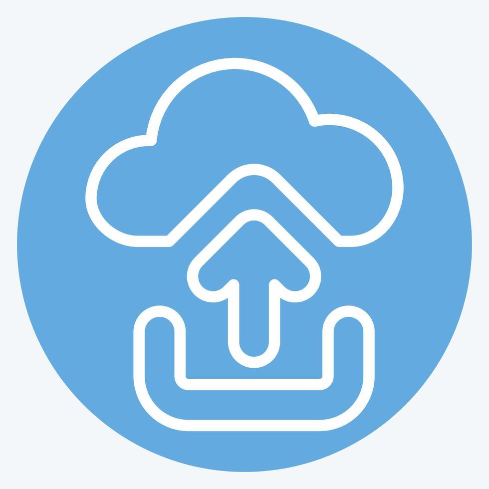Icon Cloud Upload. related to Button Download symbol. blue eyes style. simple design illustration vector