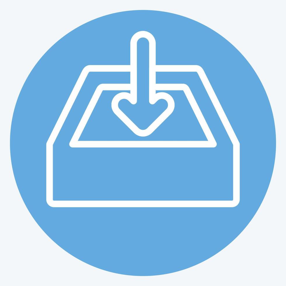 Icon Downloads. related to Button Download symbol. blue eyes style. simple design illustration vector