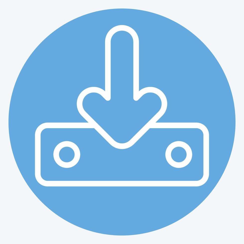 Icon Downloaded. related to Button Download symbol. blue eyes style. simple design illustration vector