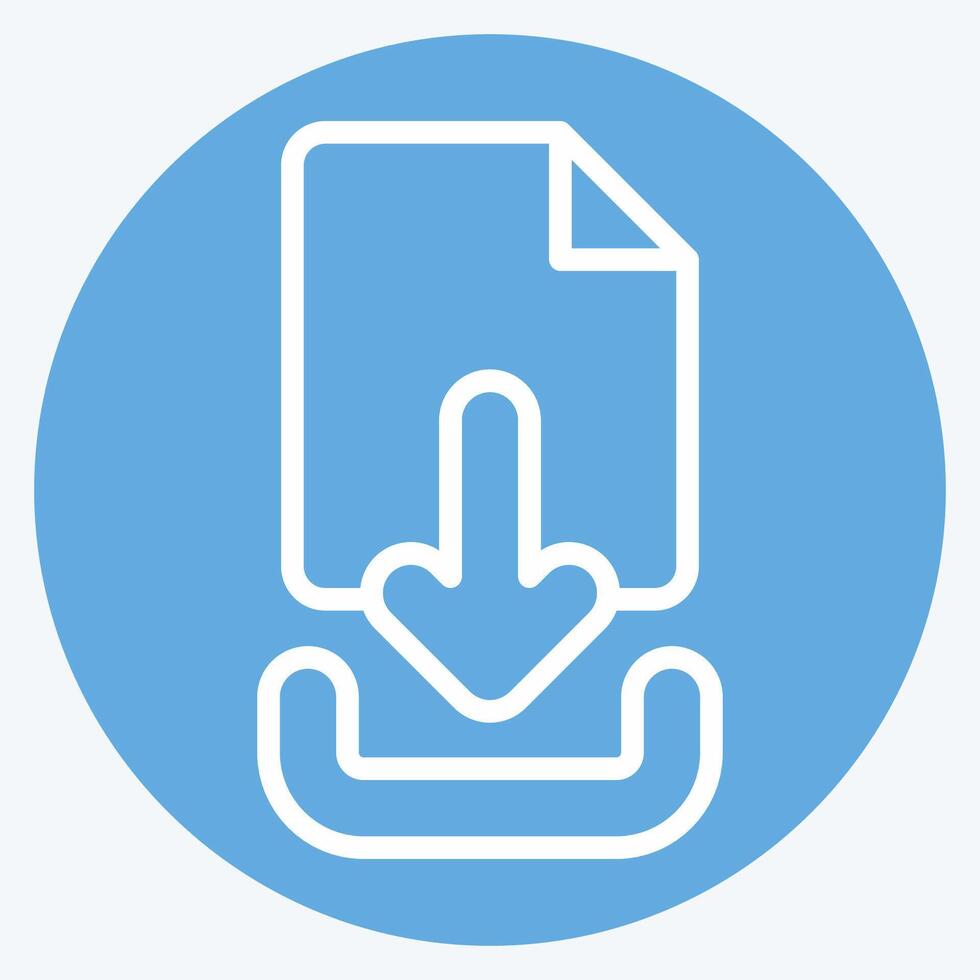 Icon Download File. related to Button Download symbol. blue eyes style. simple design illustration vector
