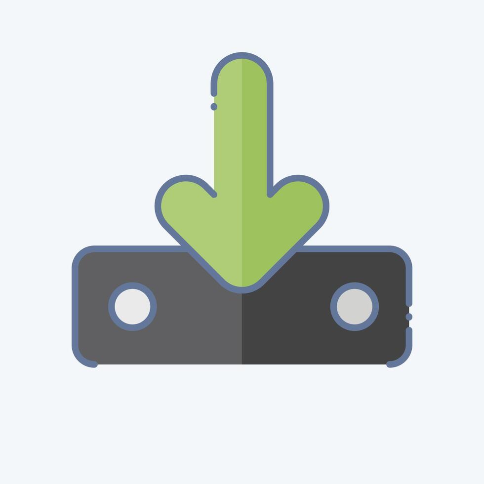 Icon Downloaded. related to Button Download symbol. doodle style. simple design illustration vector