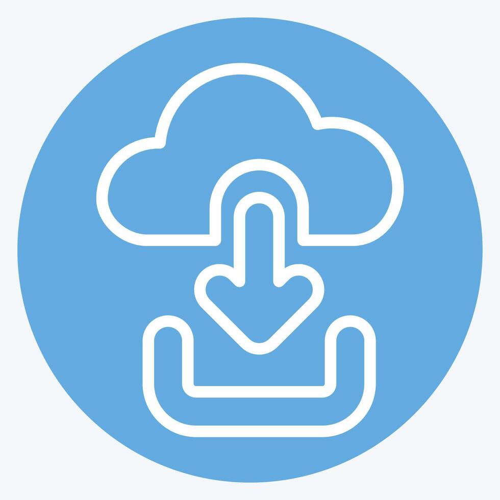Icon Cloud Download. related to Button Download symbol. blue eyes style. simple design illustration vector