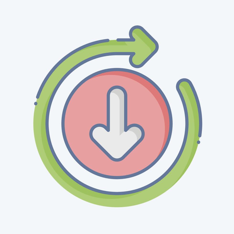 Icon Downloading. related to Button Download symbol. doodle style. simple design illustration vector