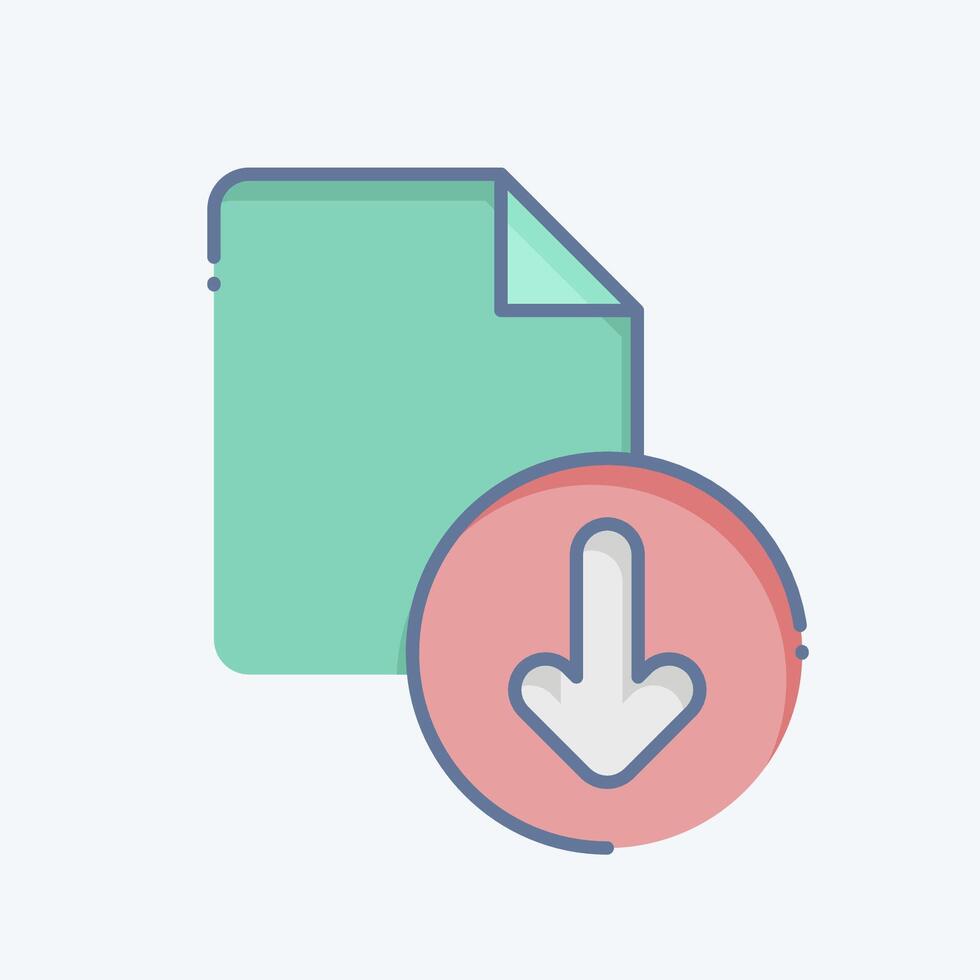 Icon Document. related to Button Download symbol. doodle style. simple design illustration vector