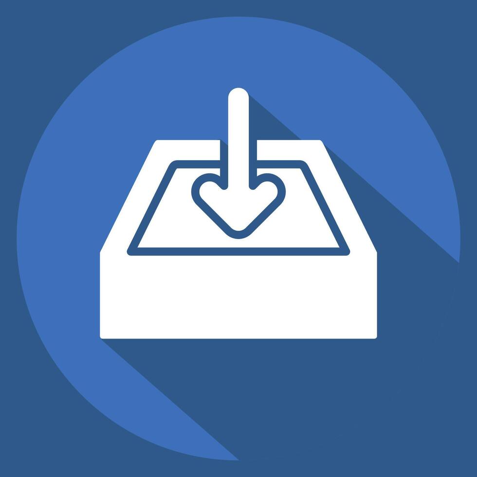 Icon Downloads. related to Button Download symbol. long shadow style. simple design illustration vector