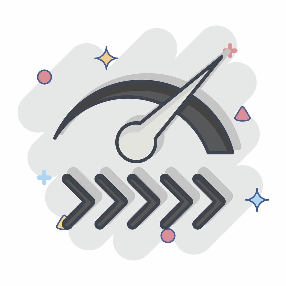 Icon Speed. related to Button Download symbol. comic style. simple design illustration vector