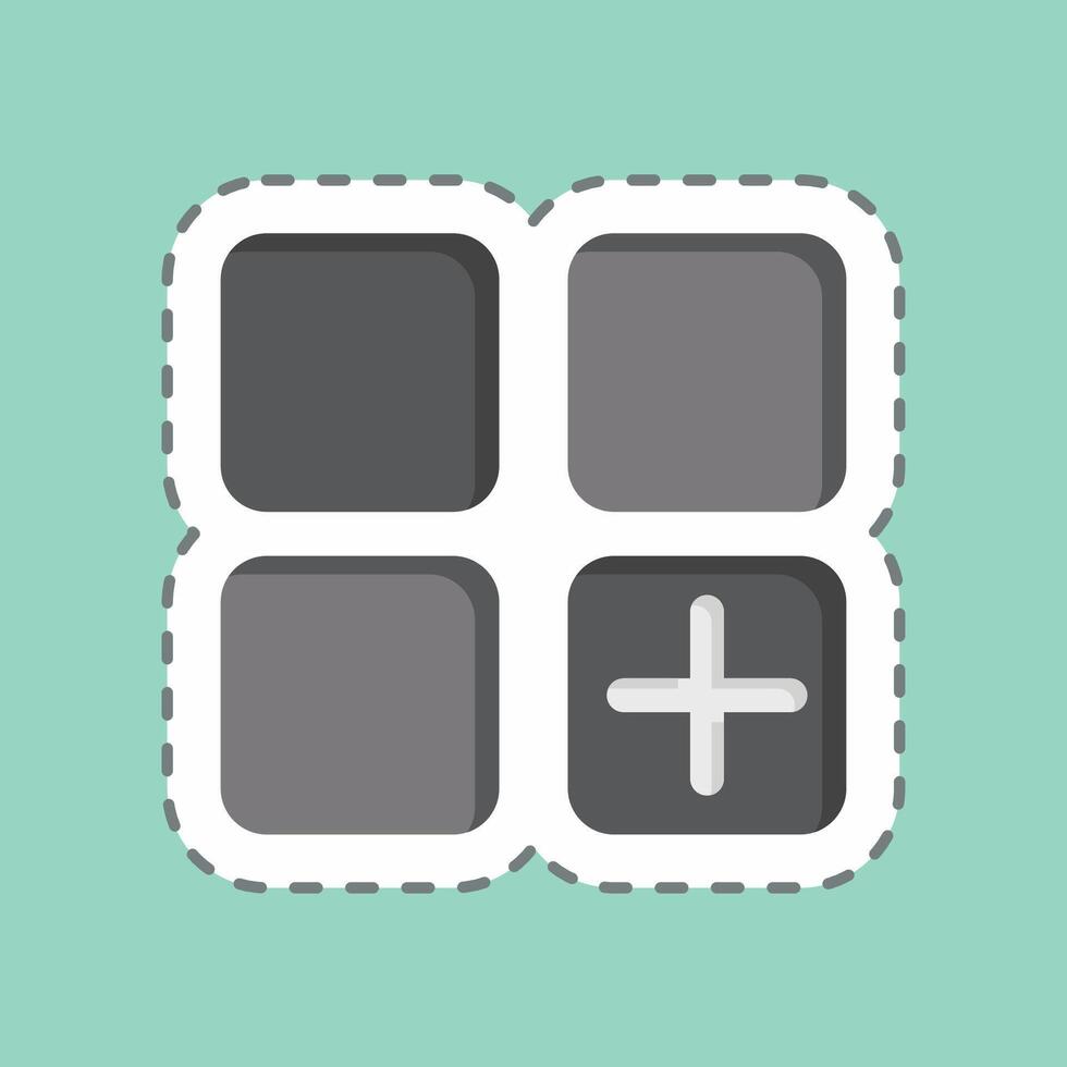 Sticker line cut App. related to Button Download symbol. simple design illustration vector