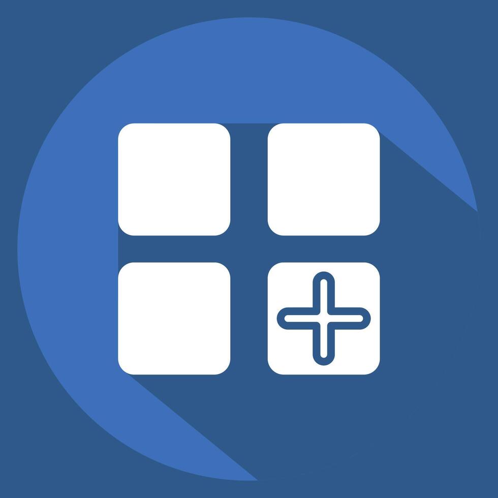 Icon App. related to Button Download symbol. long shadow style. simple design illustration vector