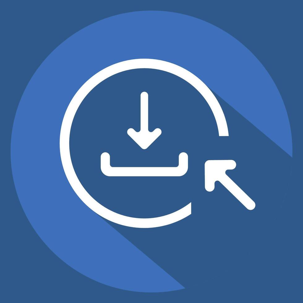 Icon Click To Download. related to Button Download symbol. long shadow style. simple design illustration vector