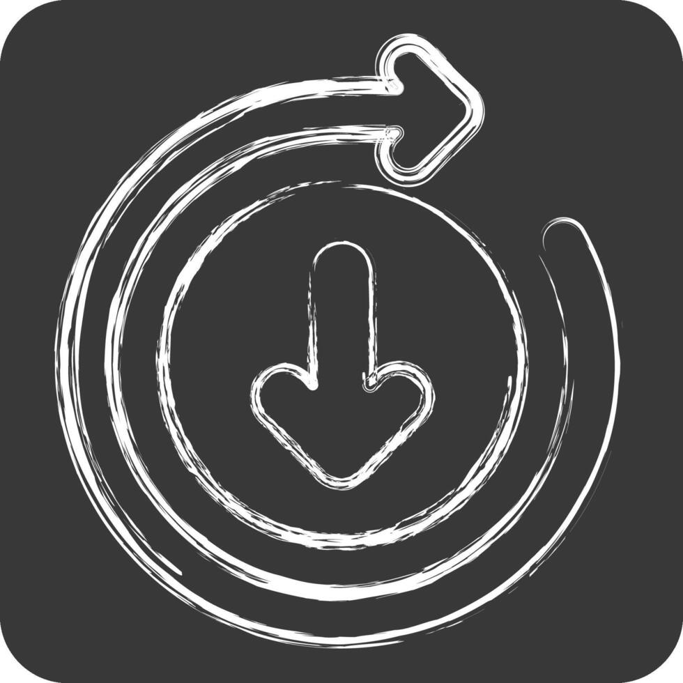 Icon Downloading. related to Button Download symbol. chalk Style. simple design illustration vector