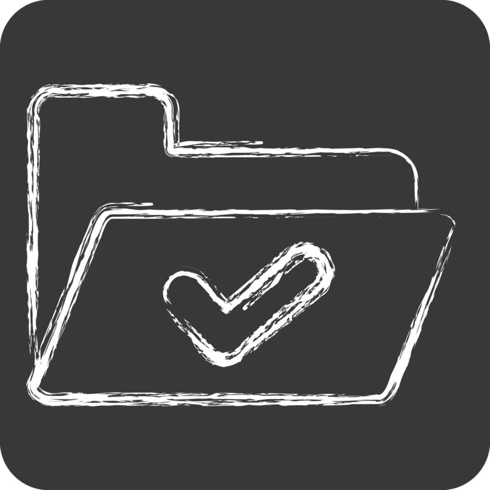 Icon Folder. related to Button Download symbol. chalk Style. simple design illustration vector