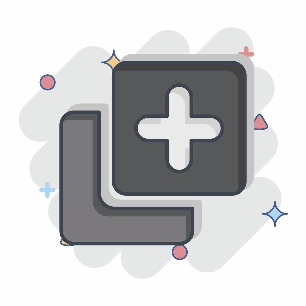 Icon Copy. related to Button Download symbol. comic style. simple design illustration vector