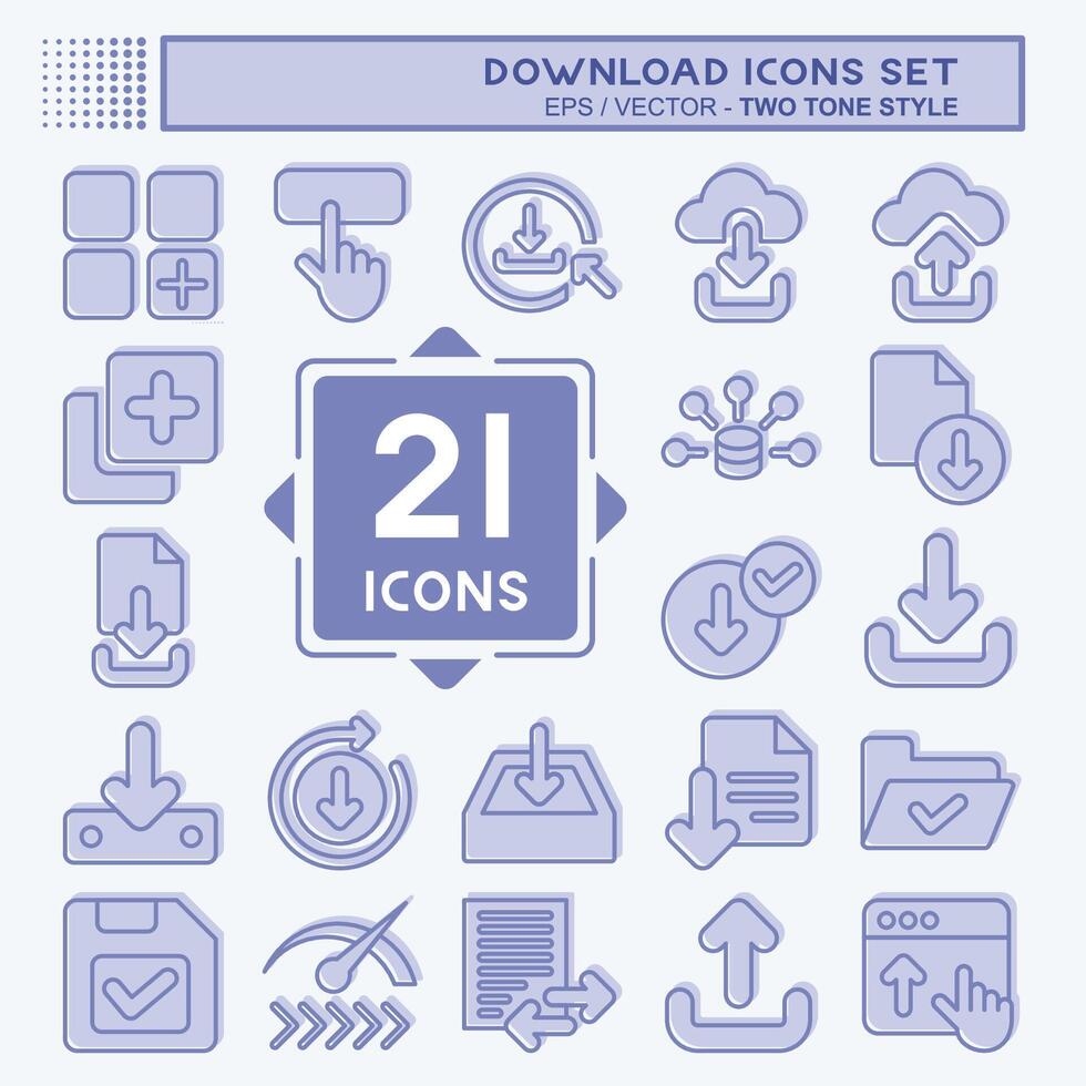 Icon Set Download. related to Button symbol. two tone style. simple design illustration vector