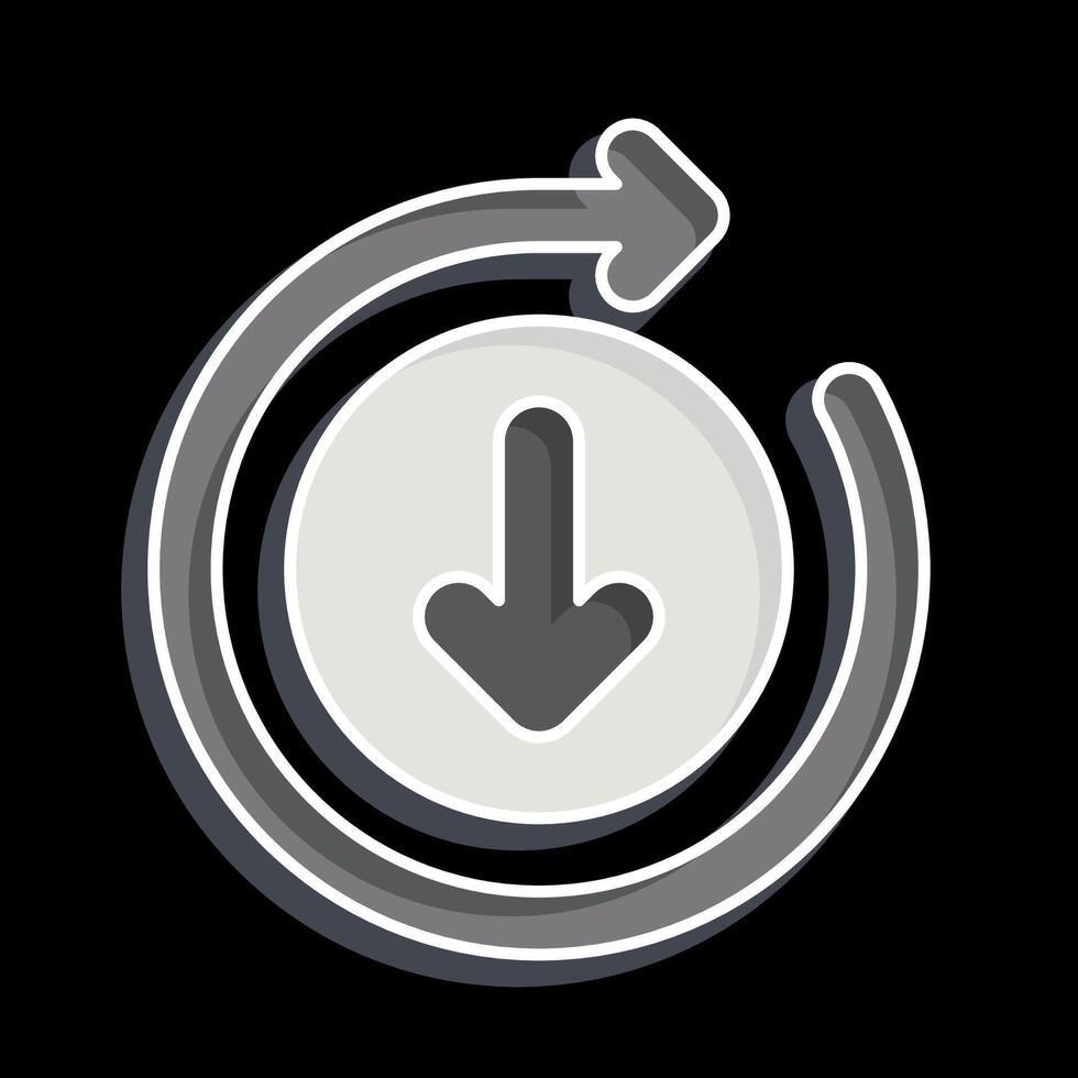 Icon Downloading. related to Button Download symbol. glossy style. simple design illustration vector