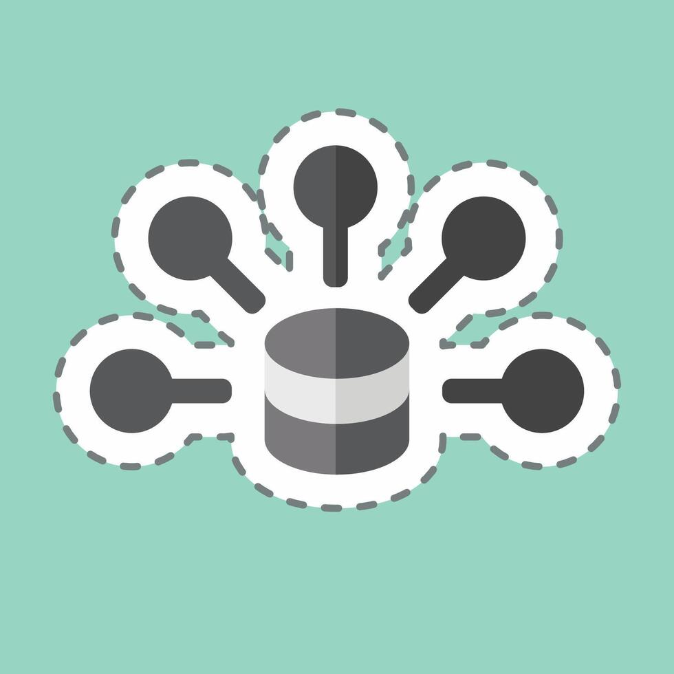Sticker line cut Data. related to Button Download symbol. simple design illustration vector