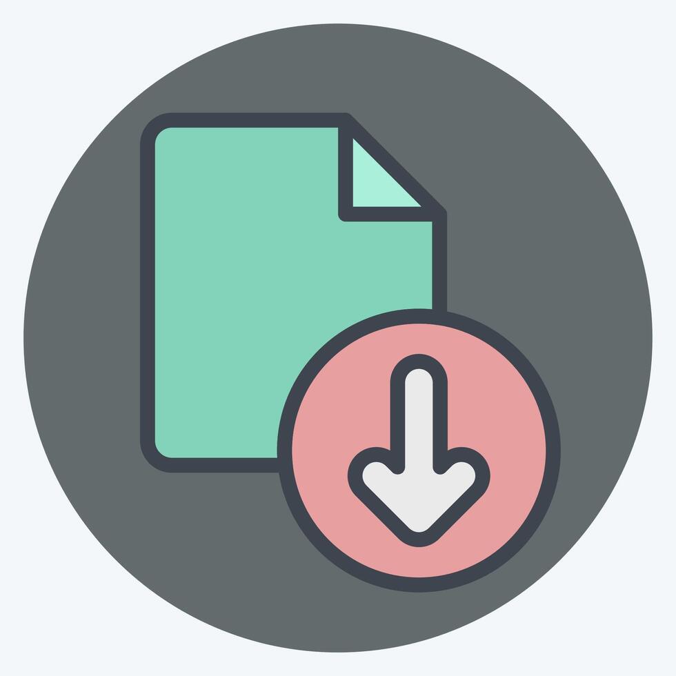 Icon Document. related to Button Download symbol. flat style. simple design illustration vector