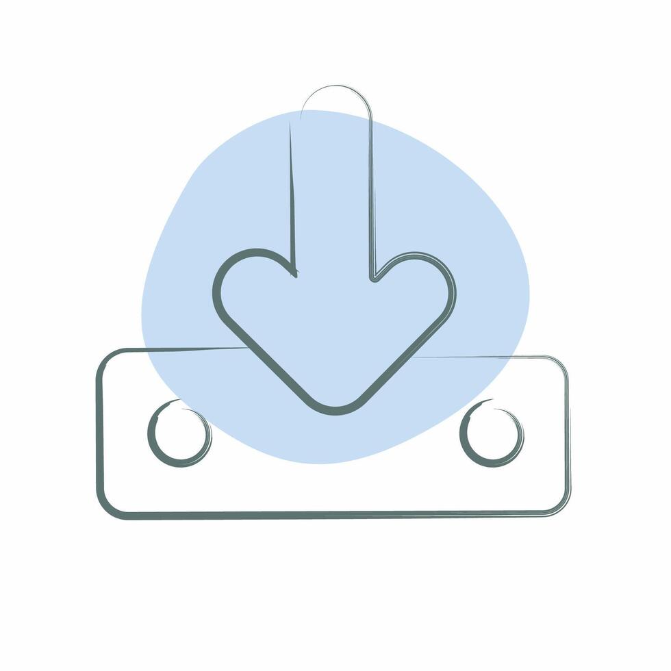 Icon Downloaded. related to Button Download symbol. Color Spot Style. simple design illustration vector