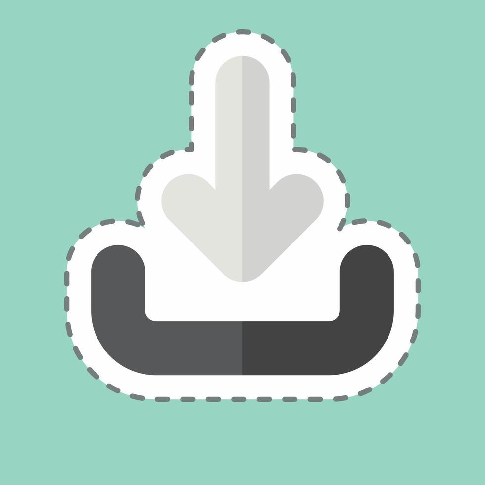 Sticker line cut Download. related to Button Download symbol. simple design illustration vector