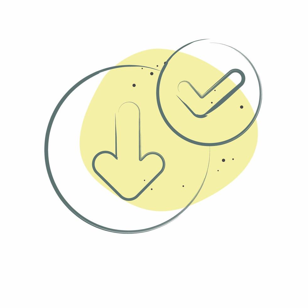 Icon Download Success. related to Button Download symbol. Color Spot Style. simple design illustration vector
