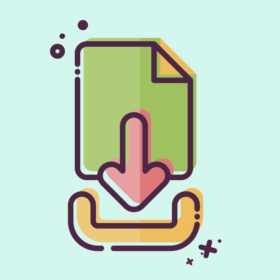 Icon Download File. related to Button Download symbol. MBE style. simple design illustration vector