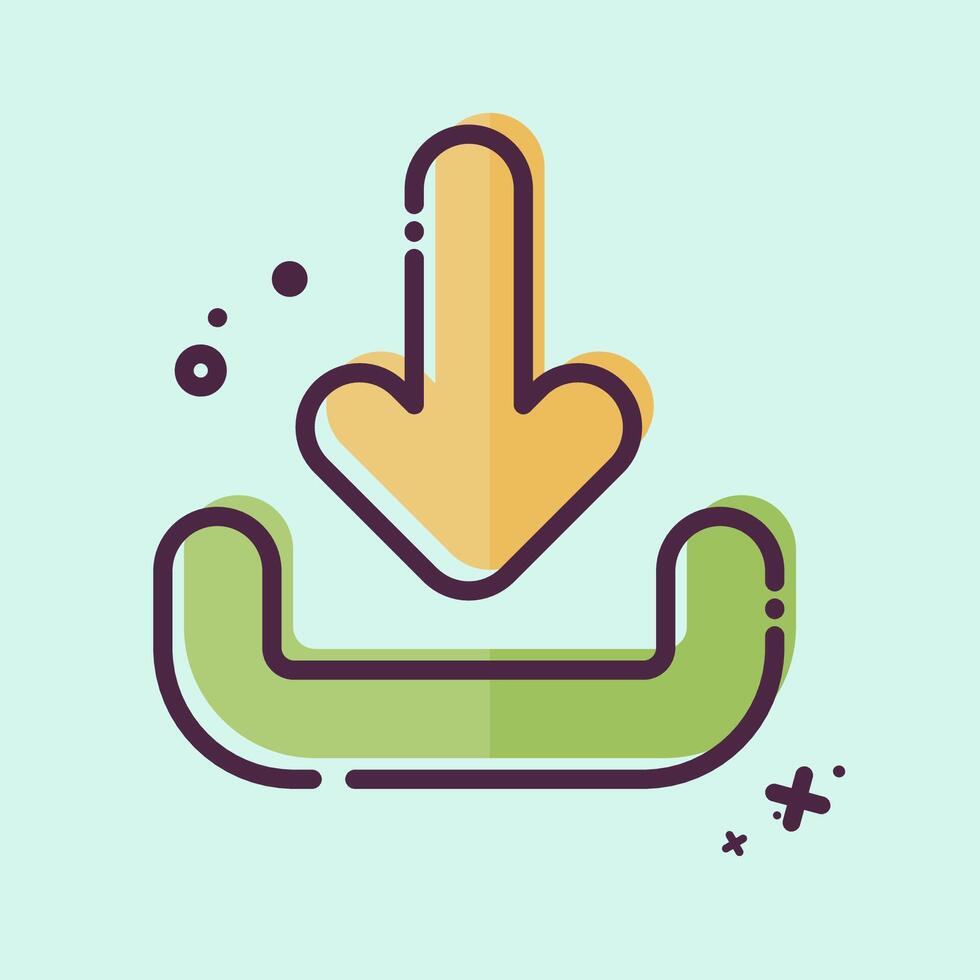 Icon Download. related to Button Download symbol. MBE style. simple design illustration vector