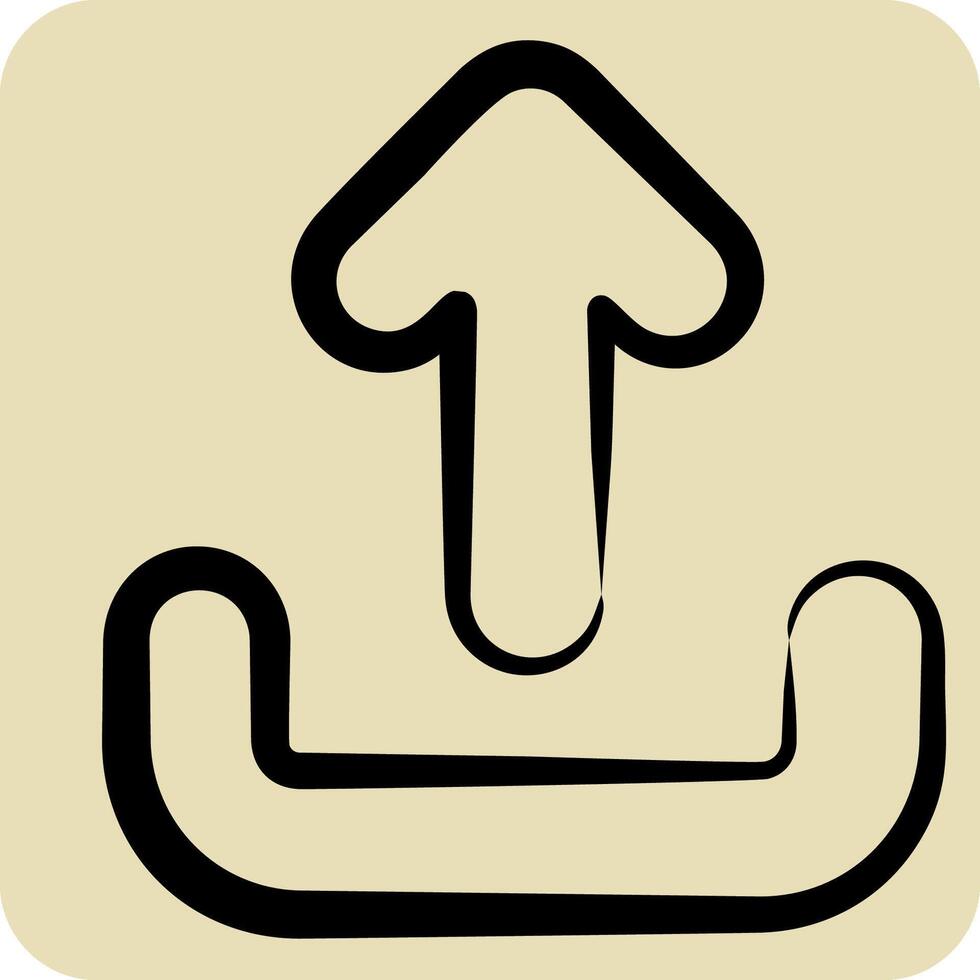 Icon Upload. related to Button Download symbol. hand drawn style. simple design illustration vector