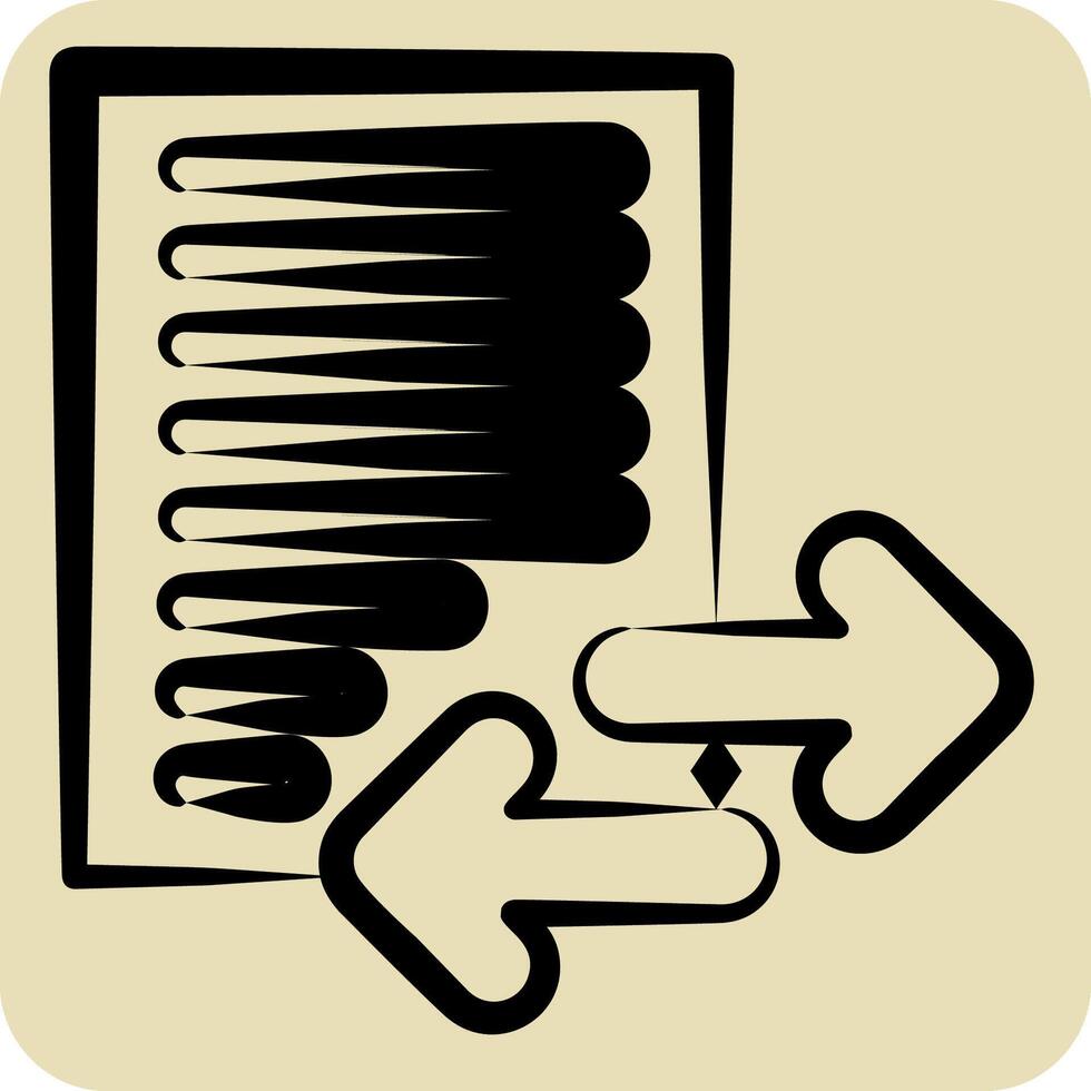 Icon Transfer. related to Button Download symbol. hand drawn style. simple design illustration vector