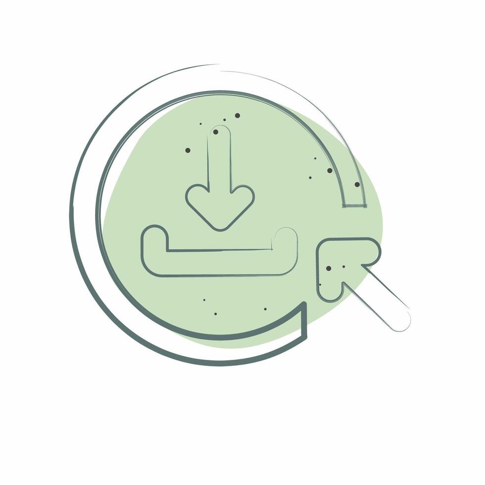 Icon Click To Download. related to Button Download symbol. Color Spot Style. simple design illustration vector