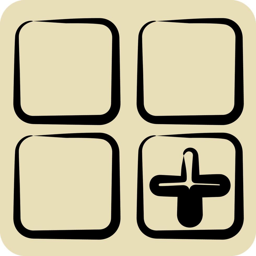 Icon App. related to Button Download symbol. hand drawn style. simple design illustration vector