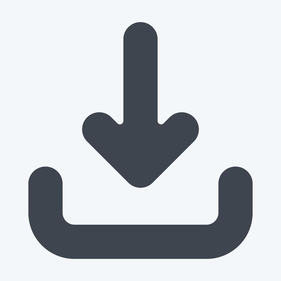 Icon Download. related to Button Download symbol. glyph style. simple design illustration vector