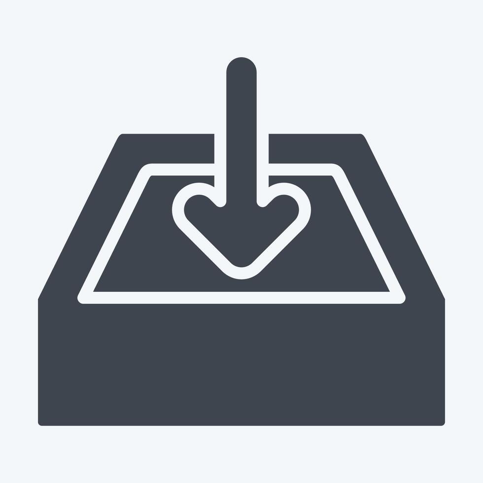 Icon Downloads. related to Button Download symbol. glyph style. simple design illustration vector