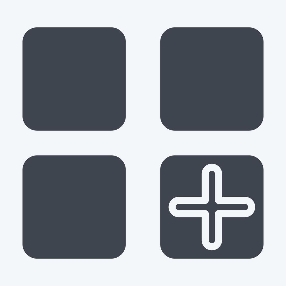 Icon App. related to Button Download symbol. glyph style. simple design illustration vector