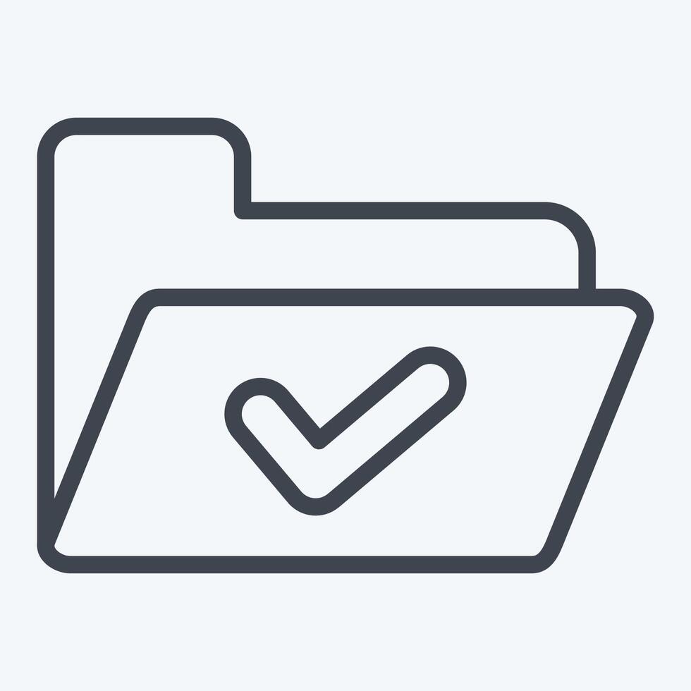 Icon Folder. related to Button Download symbol. line style. simple design illustration vector