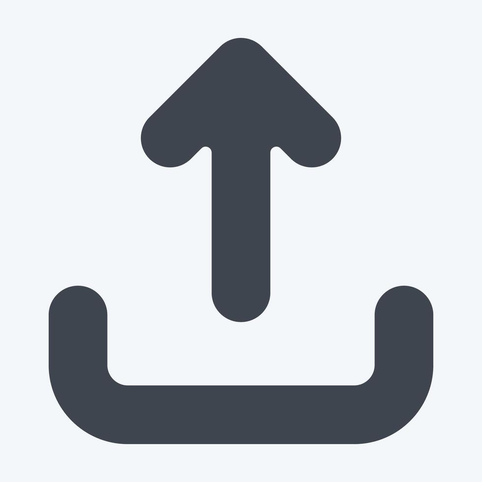 Icon Upload. related to Button Download symbol. glyph style. simple design illustration vector
