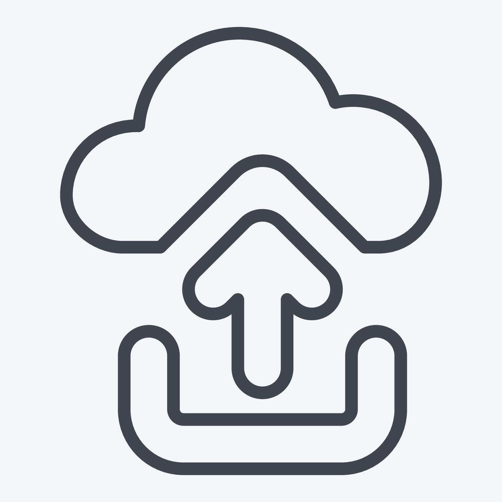 Icon Cloud Upload. related to Button Download symbol. line style. simple design illustration vector
