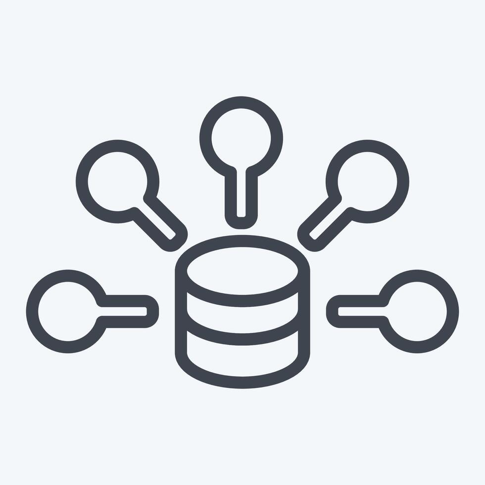 Icon Data. related to Button Download symbol. line style. simple design illustration vector