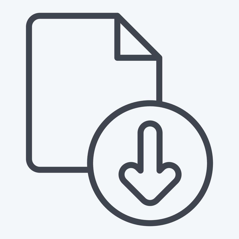 Icon Document. related to Button Download symbol. line style. simple design illustration vector