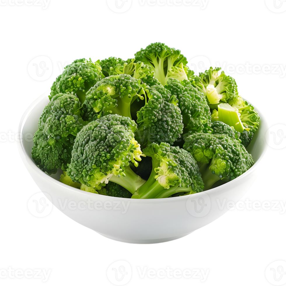 Broccoli in a Bowl on Transparent Background png