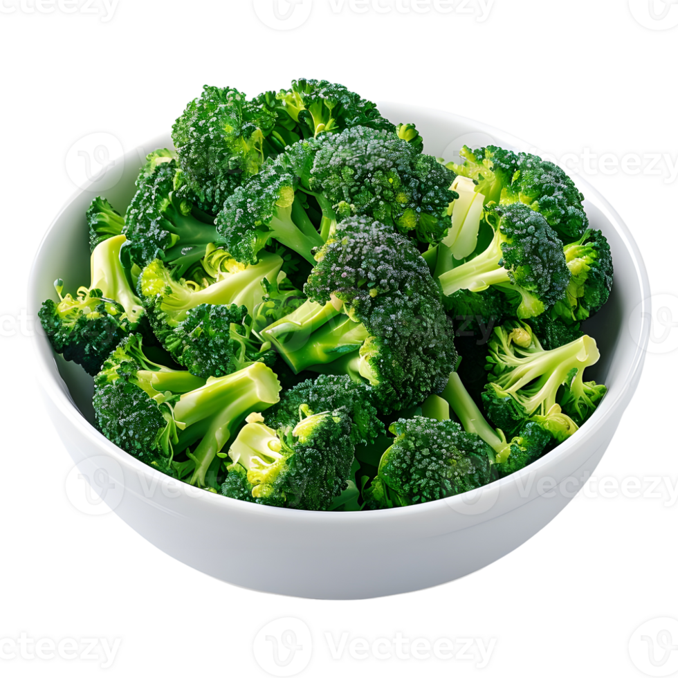 Broccoli in a Bowl on Transparent Background png