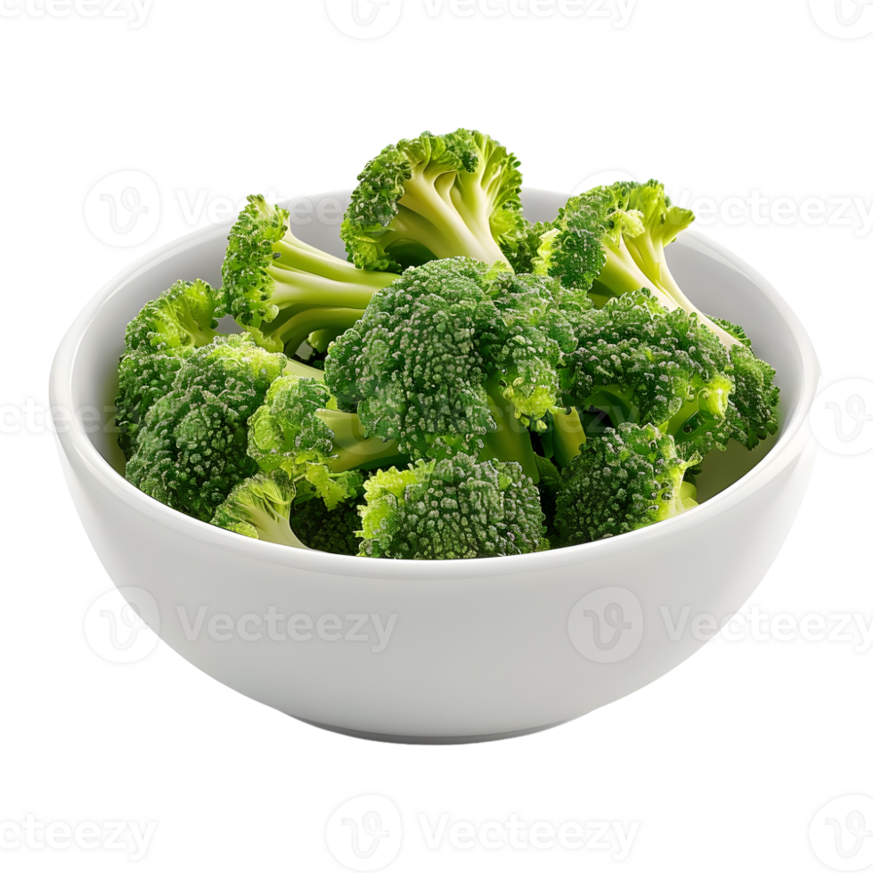 Broccoli in a Bowl on Transparent Background png